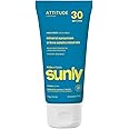 ATTITUDE Mineral Sunscreen for Baby and Kids, EWG Verified, Broad Spectrum UVA/UVB, Dermatologically Tested, Plant and Mineral-Based Formula, Vegan, SPF 30, Unscented, 2.6 Oz