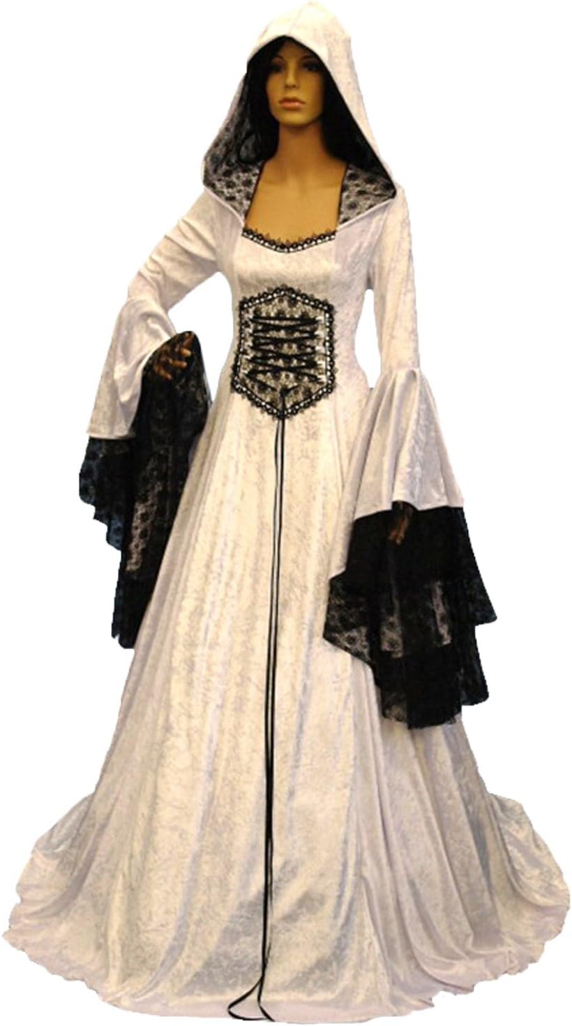 Renaissance Kleid Damen Langarm - Mittelalter Kleid Viktorianisch Maxi