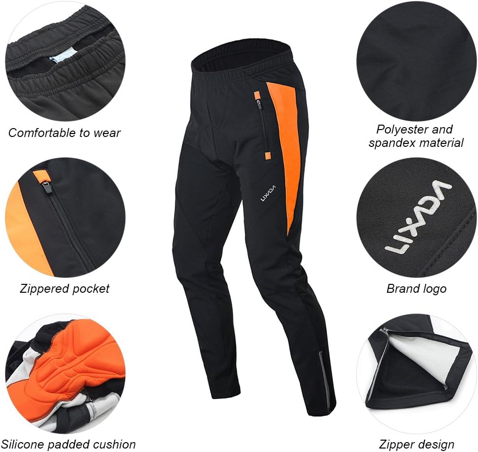 Lixada Men's Cycling Jersey Suit Winter Thermal Breathable Comfortable Long Sleeve Jacket with Padded Cushion Pants Trousers: Clothing