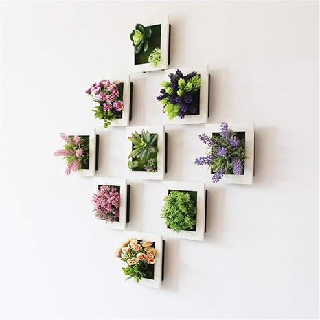 Amazon Trayosin 造花 ウォールグリーン フェイクグリーン 人工観葉植物 壁掛け 枯れない プラスチック製 部屋飾り 軽くて ホーム オフィス インテリア フェイク植物 人工観葉植物 オンライン通販