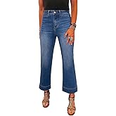 SHEWIN Women Wide Leg Jeans High Waisted Stretch Denim Pants Inseam 25-26 inch