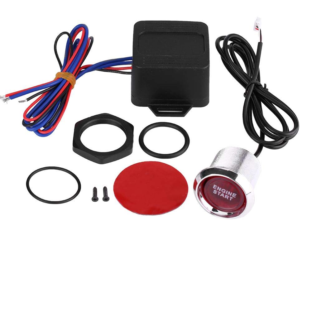 Universal 12V LED Car Push Button Starter Switch Engine Start Button Kit Push Button Ignition Starter Switch(Red)