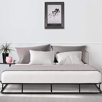 Giantex 9 Inch High Profile Smart Box Spring Mattress Foundation Easy Assembly Heavy Duty Metal Slat Quiet Noise Free Bed Frame Full Platform Capacity Up To 500 Lbs Black King Amazon In Furniture High Profile King Bed Frame