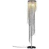 Surpars House Silver Crystal Floor Lamp S Shape Chrome Finish