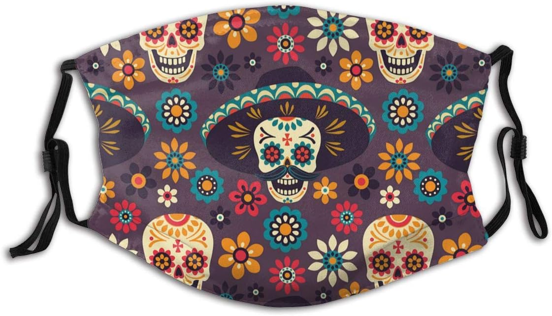 Day Of The Dead. Sugar Skulls And Flowers Personalized Mouth Sleeve (Give five Mouth Guard)