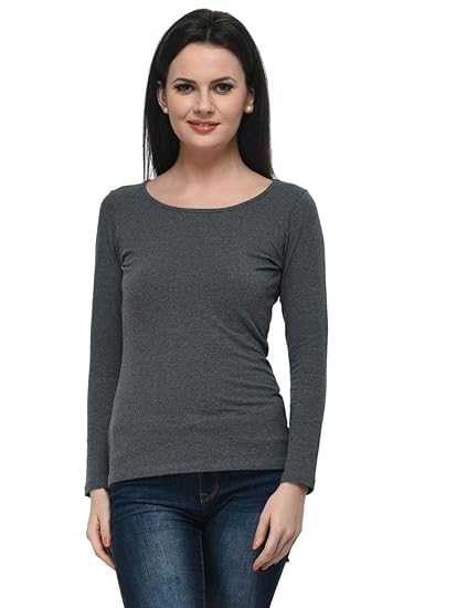 Women Cotton Spandex Bateu Neck Top(XS-4XL)