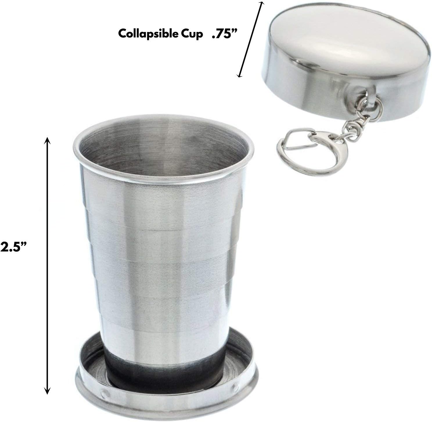 ASR Outdoor Stainless Steel Collapsible Camping Cup 2.5oz Camping