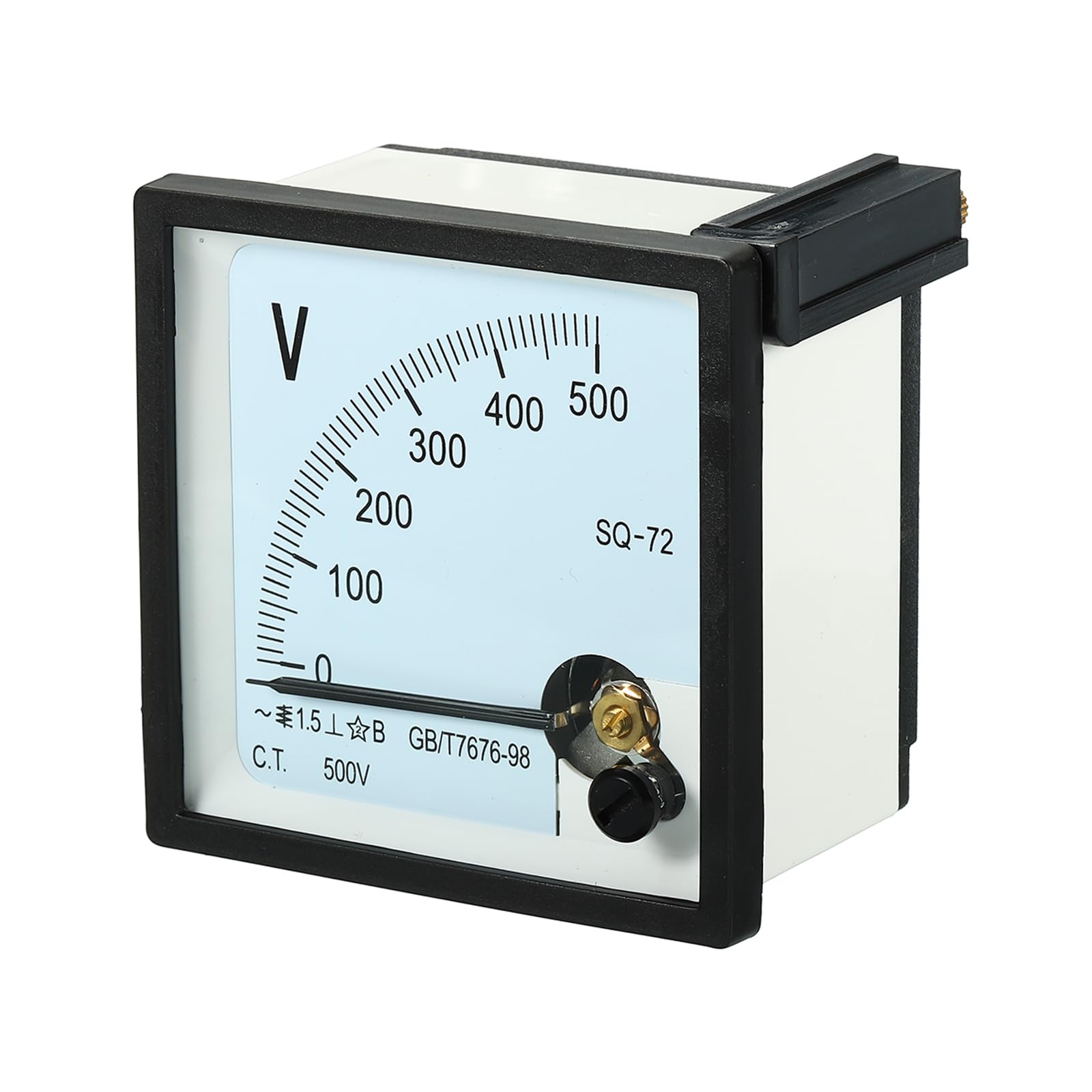YOKIVE Analog Panel Voltmeter, SQ72 AC0-500V Volt Meter Gauge, Great for Circuit Testing Measurement Equipment (White, Clear, Black, Square)