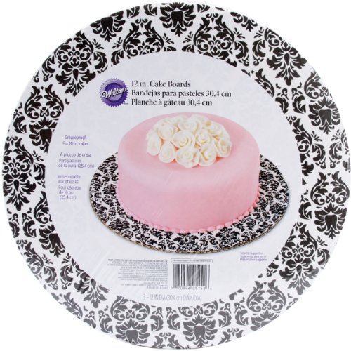 Wilton 2104-0402 3 Count Cake Board, Damask