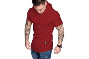 Aiyino Men's Short Sleeve Athletic Hoodies Sport Sweatshirt Solid Color Fashion Pullover
