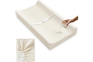 Vegan Leather Baby Changing Pad Covers for Girl, Boy, Waterproof & Wipeable Soft Diaper Changing Mat Cover.Fits Standard Chan