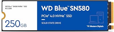 WD Blue SN580 250GB M.2 2280 PCIe Gen4 NVMe SSD - 4150 MB/s - Acronis