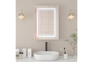 Mepplzian Led Medicine Cabinet,Lighted Medicine Cabinet with Mirror,Mirrored Medicine Cabinets Wall Mounted,Bathroom Mirror with Storage,in Wall Medicine Cabinet with Lights,Cabinet Medicine 28X20