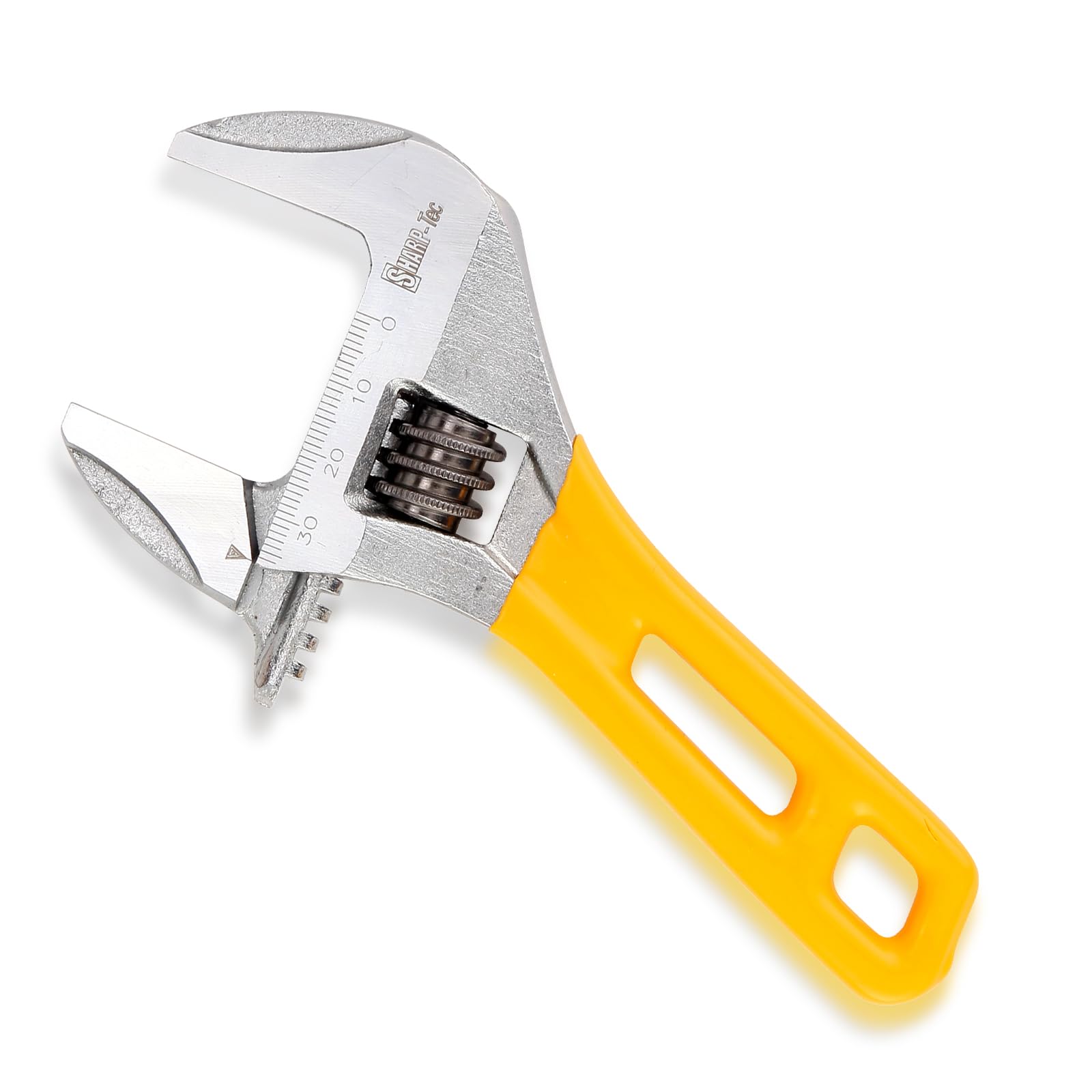 Sharp-tec Adjustable Spanner 6-inch/150mm, Stubby Slim Thin Plumbers Wrench, Max-Opening 34mm Wide Jaw Adjustable Spanner for Basin Waste Under Sink, Plumbing Hand Tool