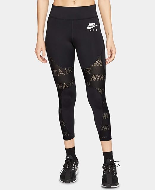 Buy Nike Womens Air Cropped Running Leggings Black/Reflective Silver X-Small at Amazon.in