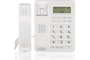 Desktop Corded Telephone, Wired Landline Phone for Home/Hotel/Office, Adjustable Volume, 3 Adjustable Levels of Screen Contra