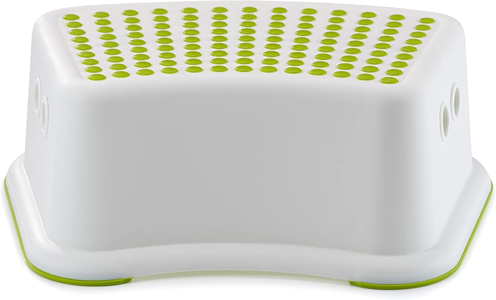 Straame Non-Slip Toddler Step Stool, Green & White, Practical Potty Training