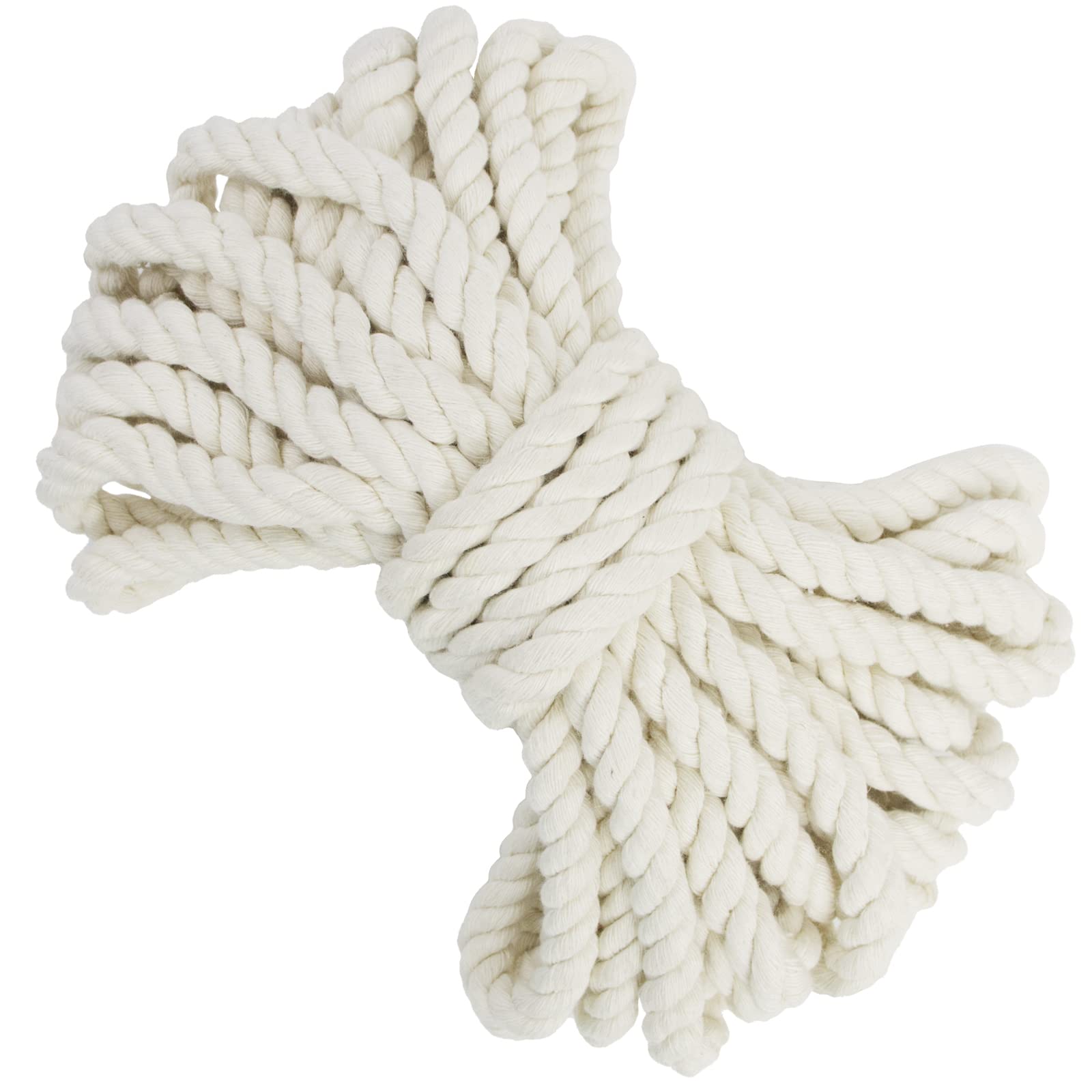 LEREATI Macrame Cord 10mm x 10m, Thick Cotton Macrame Rope Yarn Craft String, Coloured Cotton Cord for Macrame Plant Hanger, Wall Hanging, DIY Crafts, Gift Wrapping, Home Decorations (Natural)