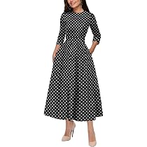 Simple Flavor Women's Vintage Sleeveless Cocktail Dress - Polka Dot, A-Line, Mid-Calf, XX-Large - View #3