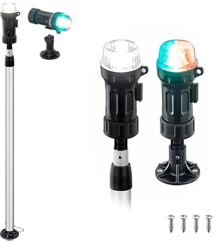 Fanale Visibilità 1 Miglio ATTWOOD SIDELIGHT GREEN 12V W/STAINLESS HOUSING ONE MILE Fanale Acciaio Inox Marine