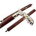 Humaira Nautical Designer Brass Jaguar Head Handle Walking Stick Antique Style Wooden Cane Designer Brass Golden Head Handle Walking Stick Antique Style Wooden Cane Gift