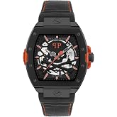 Philipp Plein The $keleton 2 Collection Luxury Mens Watch Timepieces with a Black Strap, Case and Dial