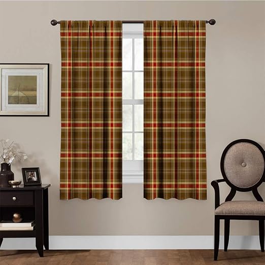 Amazon Com June Gissing Room Darkening Curtains Tartan Seamless