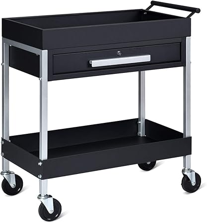 Amazon Com Goplus Rolling Tool Cart Tool Organizers 2 Tier