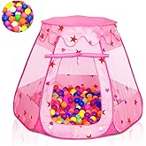 Wilhunter Baby Ball Pit for Toddler with 50 Balls, Kids Pop Up Play Tent for Girls, Princess Toys for Children Indoor & Outdoor Playhouse with Carry Bag (Ball Pit with 50 Balls)