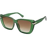 SOJOS Big Large Oversized Cat Eye Sunglasses for Women, 70s Trendy Plus Size Designer Shades SJ2231