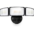 LUTEC 75W 8000 Lumen Floods Light Outdoor, Switch Controlled LED Security Lights with 3 Adjustable Heads, 5000K Daylight, IP65 Waterproof Exterior Flood Light for Outside Garage, Yard, Patio-Black
