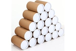 Yeaqee 20 Pack Mailing Tubes with Caps Poster Holder Tube 3 x 6 Inch Round Cardboard Mailers for Artwork Advent Calendars Classroom Craft Shipping DIY Projects Gifts Packing Maps Packaging, Brown