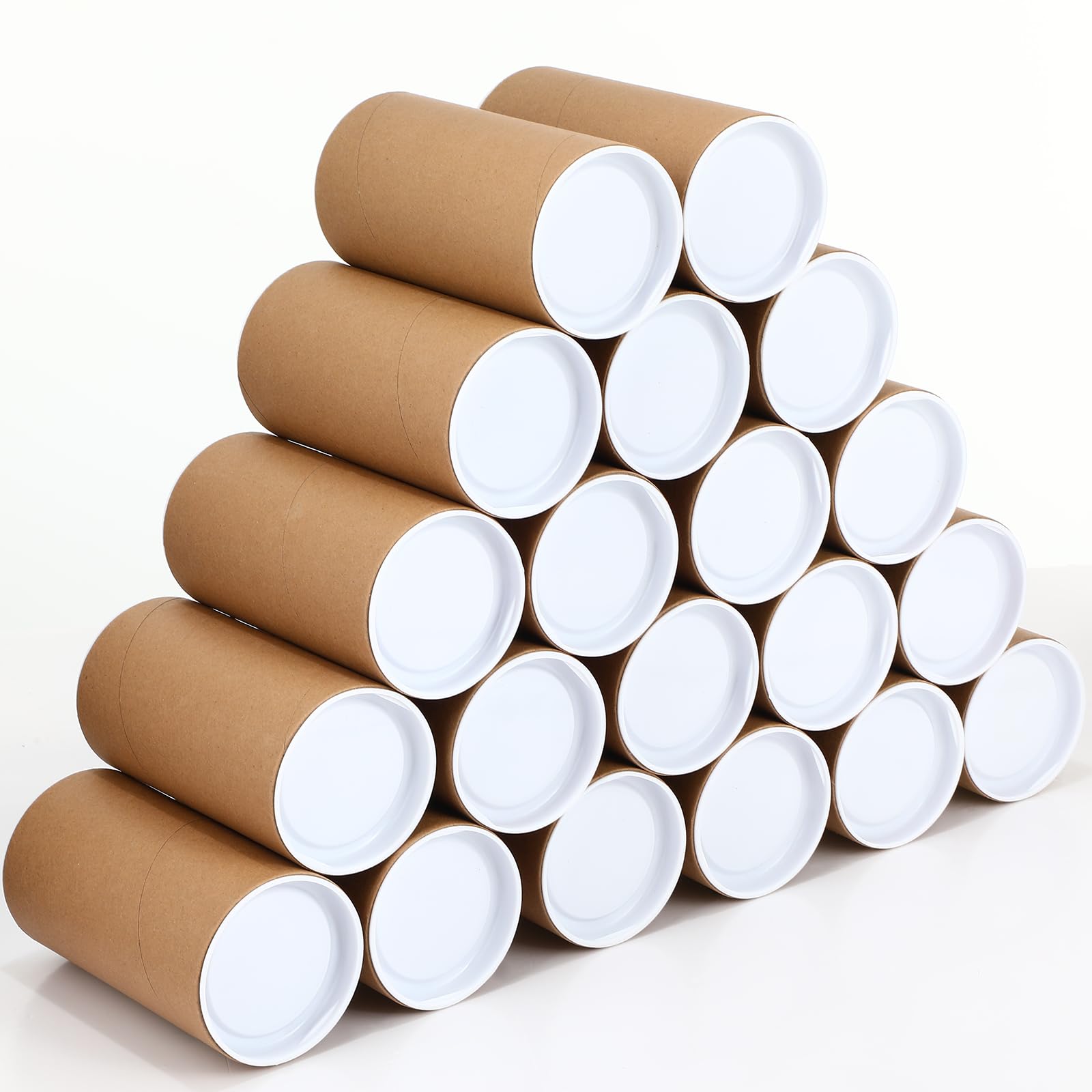 Photo 1 of Yeaqee 20 Pack Mailing Tubes with Caps Poster Holder Tube 3 x 6 Inch Round Cardboard Mailers for Artwork Advent Calendars Classroom Craft Shipping DIY Projects Gifts Packing Maps Packaging, Brown