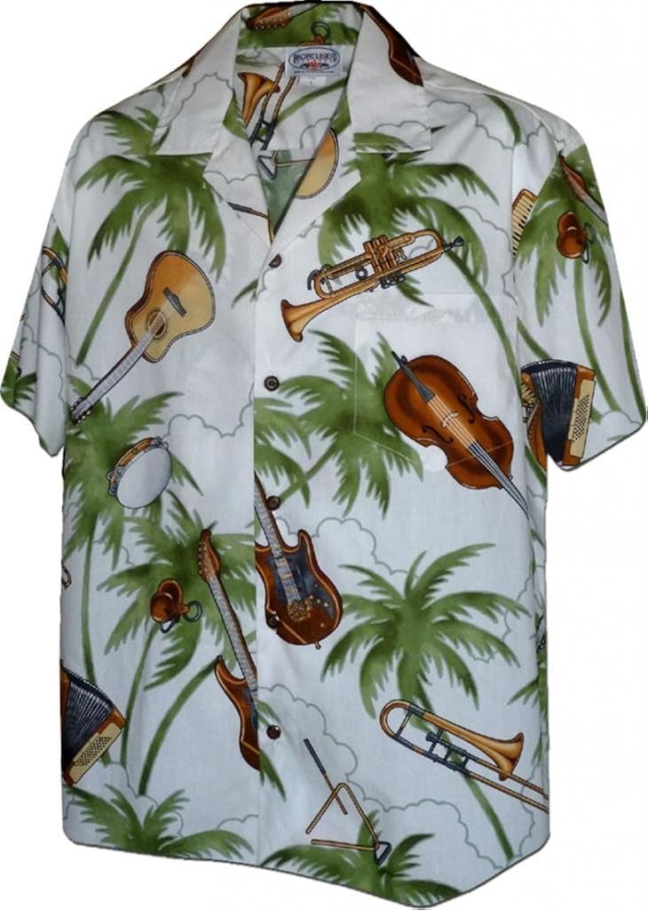 Jazzy Ukulele Hawaiian Shirt Mens Hawaiian Shirts Aloha Shirt