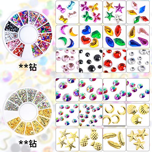 UV Nail Art 15ml Rhinestone Glue Gel Adhesive + 2 Boxes Nail Rhinestones + 1 Dual-Use Pen Pick Up Resin Gems Jewelry Diamond Beads Polish Clear Decoration Thicker And More Sticky