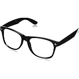CLEAR LENS 80's Style Vintage Style Black Frame Sunglasses