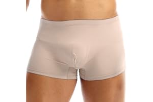 dPois Men's Ice Silk Boxer Shorts Breathable Ultra Thin Bikini Briefs Underwear