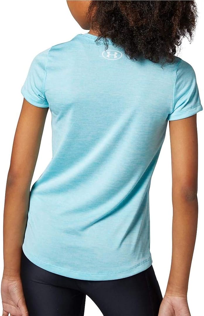 Under Armour Girls Big Logo Twist Short Sleeve Training Workout T-Shirt: Clothing
