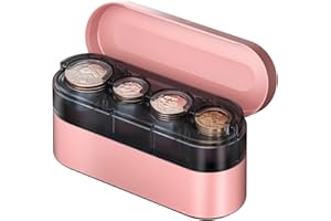 HALOBLK Larger-Capacity Coin Holder for Car Change Holder Organizer, Compatible with Most Car & Trucks, Pink