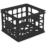 Sterilite 16929006 Storage Crate, Black, 6-Pack