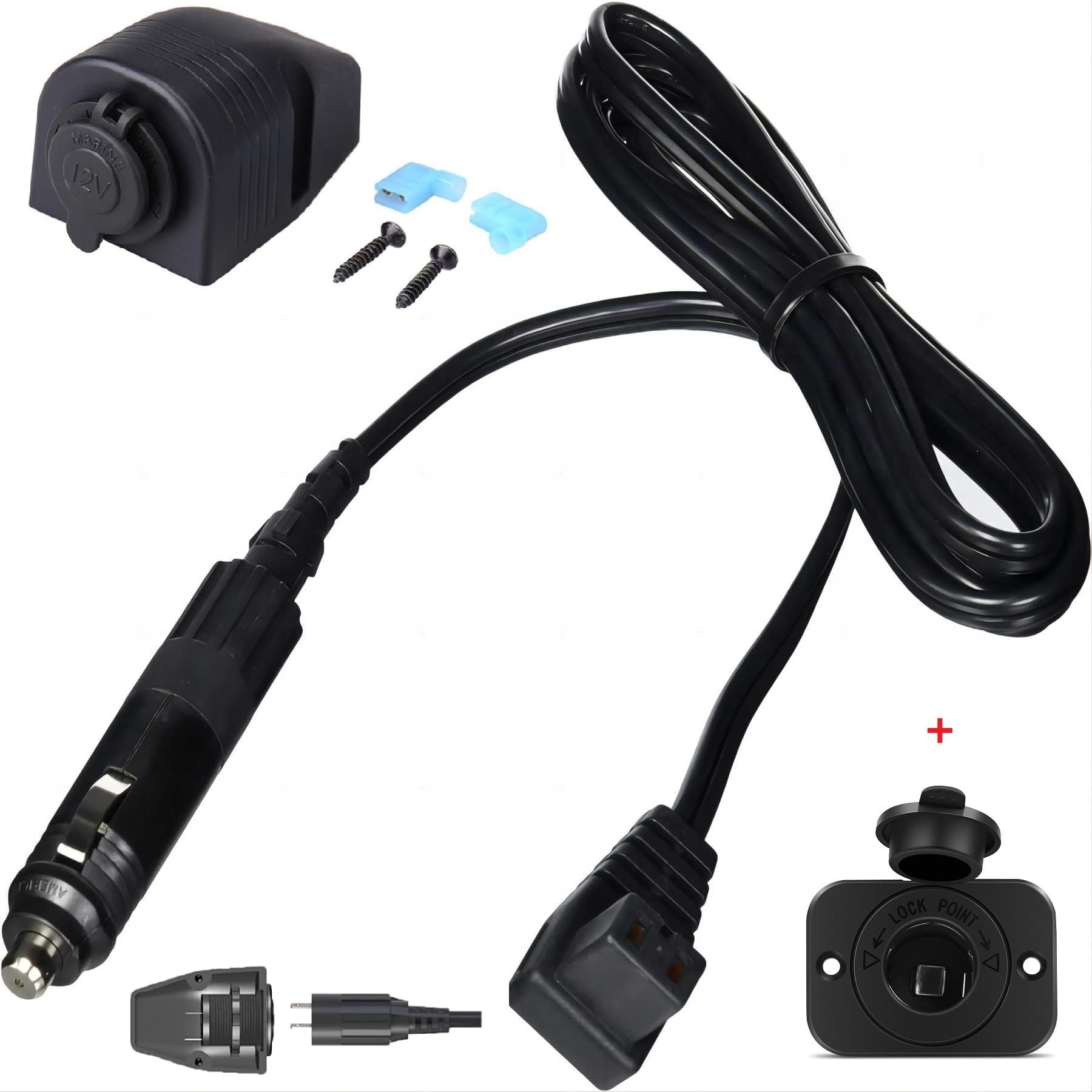 Photo 1 of Threaded Socket Surface Mount Outlet,10910076 DC Power Cord,2-PINConnector Plug, for Fridge Freezers,12 Volt Refrigerator, Portable Refrigerator for 4WD 4x4 Camper, Trailer Marine Boat