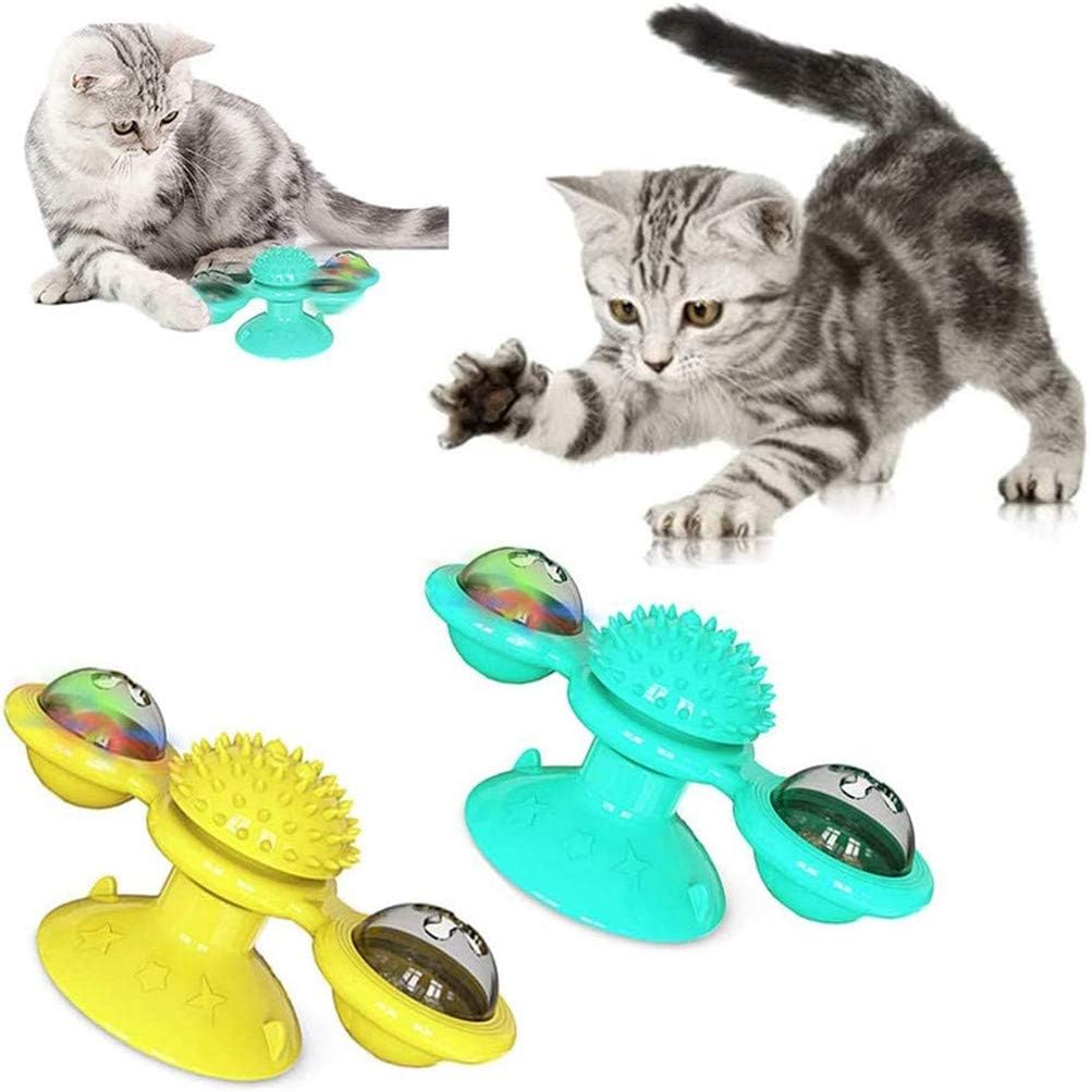 PETSBURG Windmill Cat Toy Turntable Teasing Pet Toy Tickle Cats Hair Brush Funny Cat Toy丨Cat Turntable Teasing Interactive Toy丨Pet Toy Scratching Tickle Cats Hair Brush Funny Cat
