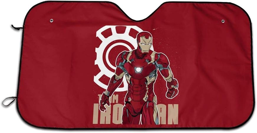 Amazon アイアンマン サンシェード 車 フロントサンシェード 遮光断熱 吸盤 紫外線対策 日除け キャラクター アニメ グッズ 雑貨 かわいい おしゃれ 車用品 １３０ ７０cm 車 バイク 車 バイク