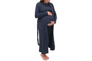 monica + andy Women's Robe, 100% Organic Women's Clothing for Labor & Delivery, Maternity Clothes, Postpartum Nightgown