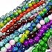 Beading Station 50pcs Mix Artistic New Marble Design Glass Round Beads 8mm ~Jewelry Findings~ Free Handcrafted Pendant(1)