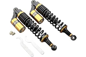 GZYF Pair 340mm Universal Motorcycle Rear Air Shock Absorbers for HONDA for Suzuki for Yamaha for Kawasaki ATV Go Kart Quad Dirt Sport Bikes,Gold