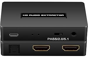 HDSUNWSTD HDMI Audio Extractor Splitter hdmi to hdmi 3.5mm Audio Adapter Converter with Spdif Output Support 1080P 3D Compatable for PS4 Fire Stick Blu-Ray Player etc.