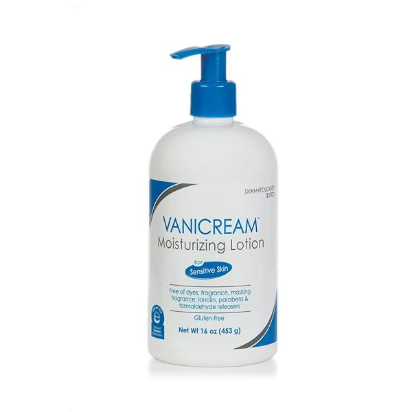 VANICREAM MOISTURIZING LOTION WITH PUMP | FRAGRANCE AND GLUTEN FREE | FOR SENSITIVE SKIN | 16 OUNCE (PACK OF 1)