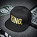 Ikooo King and Queen Hats Hip-hop Snap Back Caps 3D Embroidered Couples Caps 2 Pack Black