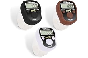 TESEAS Finger Counter Click Manual Digital clicker, 5pack Stitch Tally Knitting Counters Led Re-settable Digits Pitch Electronic LCD Display finger Number Counter Fr Row, People, Score, Inventory,Crochet